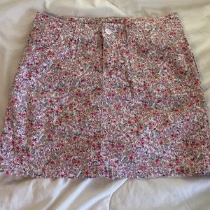 Flowered skirt.